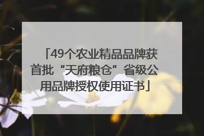 49个农业精品品牌获首批“天府粮仓”省级公用品牌授权使用证书