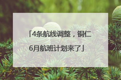 4条航线调整，铜仁6月航班计划来了