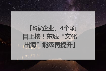 8家企业、4个项目上榜！东城“文化出海”能级再提升