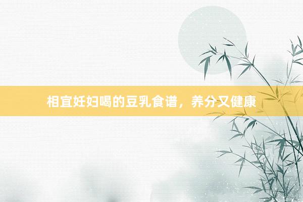 相宜妊妇喝的豆乳食谱，养分又健康